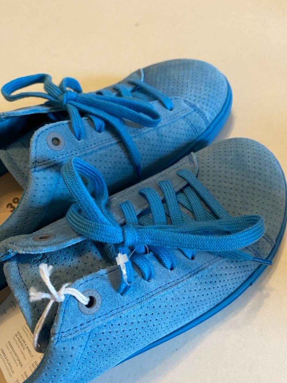 Birkenstock Bend Low Shoes Blue Suede Lace Up Sneakers - Picture 14 of 15